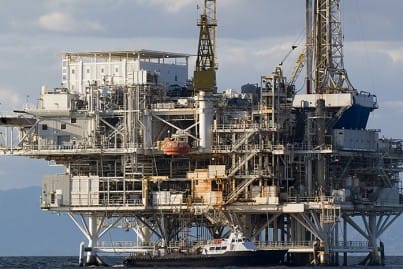 Oil rig at sea