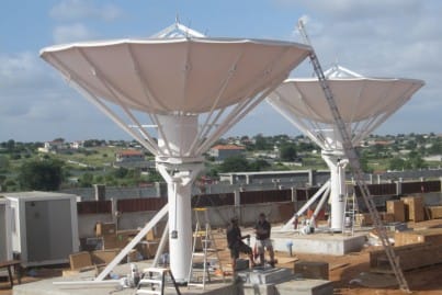 The ViaSat Luanda site, Angola during construction