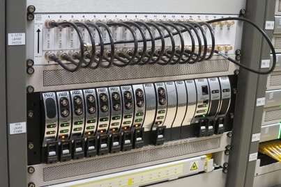 One of the new ViaLiteHD 3U Chassis installed at BT's International Communications Centre in Madley