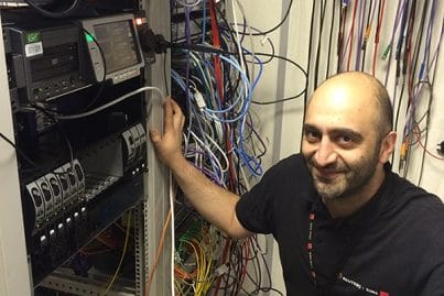 Khash Mohammed, TIMA Reuters with the ViaLite RF over fiber system