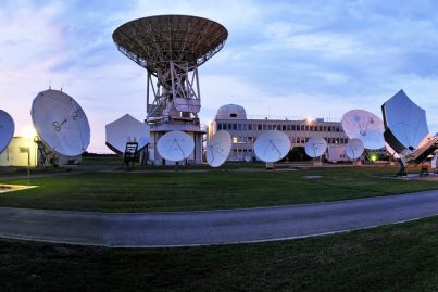 Eutelsat's Rambouillet Teleport near Paris (panoramic)